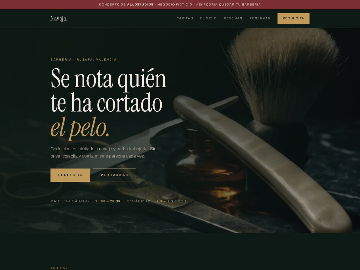 Web de concepto Navaja