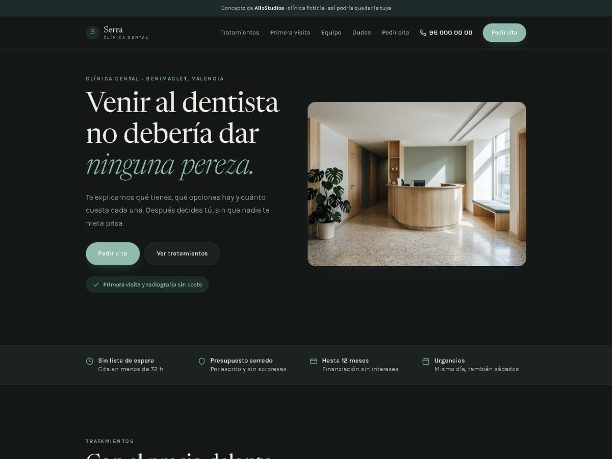 Web de concepto Clínica Serra